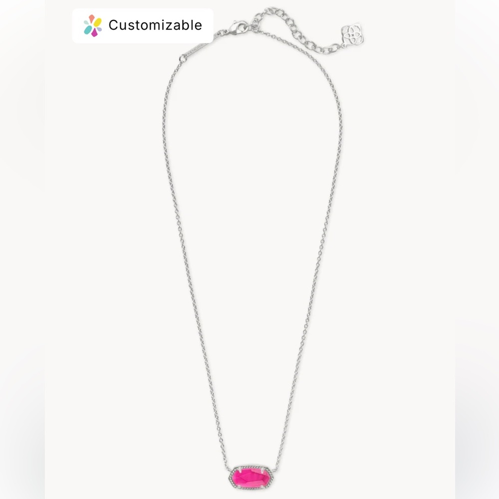 Kendra Scott Elisa Silver Pendant Necklace in Azalea Illusion - Picture 4 of 6